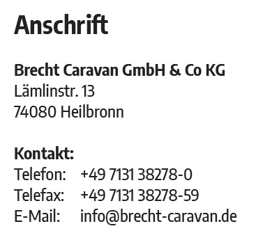 Brecht CaraVan für  Karlsruhe, Ettlingen, Linkenheim-Hochstetten, Remchingen, Weingarten (Baden), Pfinztal, Stutensee oder Eggenstein-Leopoldshafen, Walzbachtal, Waldbronn