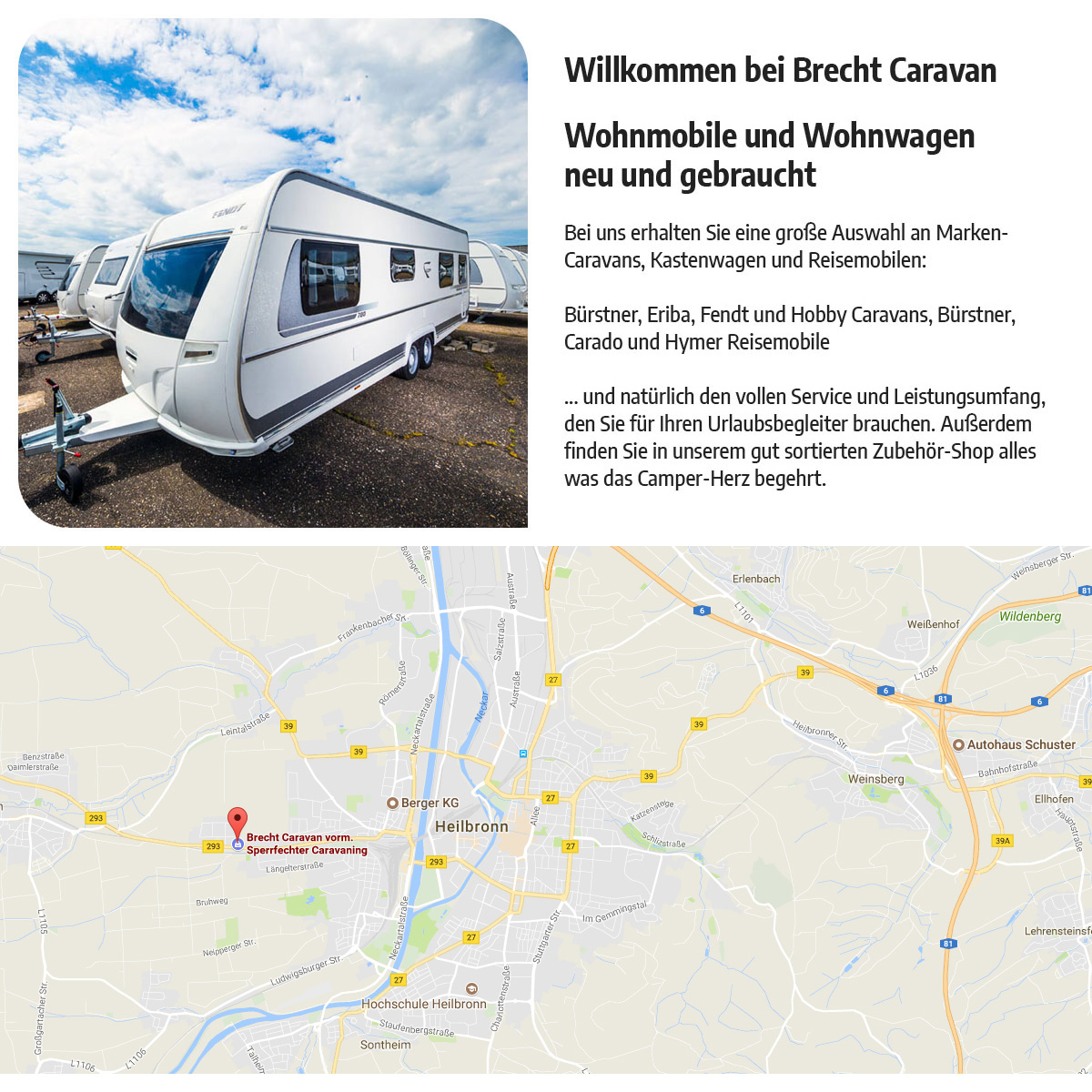Reisemobile, Wohnmobile Heilbronn - Brecht CaraVan: Werkstatt, mieten,Campingbusse, ..